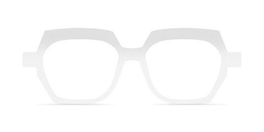 Nina Mûr Warren eyeglasses in White High Gloss — handcrafted Madrid birch wood frame