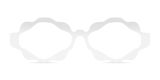 Nina Mûr Chiara eyeglasses in White High Gloss — handcrafted Madrid birch wood frame