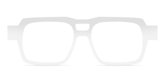 Nina Mûr Hermes eyeglasses in White High Gloss — handcrafted Madrid birch wood frame