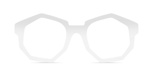 Nina Mûr Manuel eyeglasses in White High Gloss — handcrafted Madrid birch wood frame