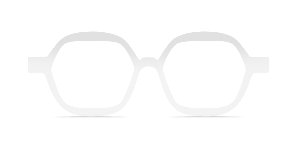 Nina Mûr Simon eyeglasses in White High Gloss — handcrafted Madrid birch wood frame
