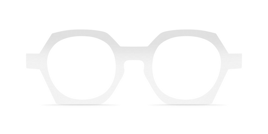 Nina Mûr Nelson eyeglasses in White High Gloss — handcrafted Madrid birch wood frame