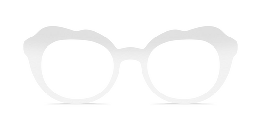 Nina Mûr Lola eyeglasses in White High Gloss — handcrafted Madrid birch wood frame