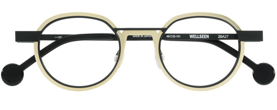 Anne Et Valentin Wellseen Eyeglasses Cream Black 26A27 Front