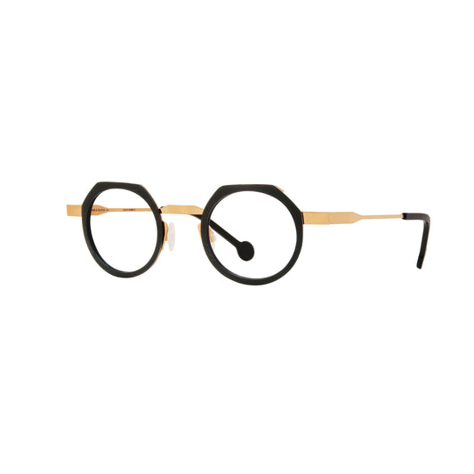 Anne Et Valentin FREHEL Eyeglasses Black with Warm Caramel Bridge (21B17) Side