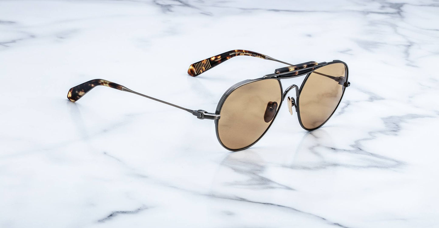 Jacques Marie Mage Bastogne Sunglasses Gold Antique JMMBG-3U Profile