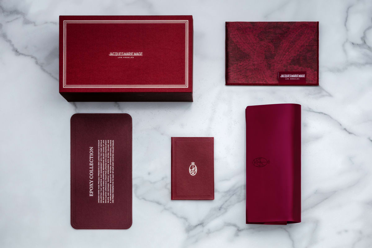Jacques Marie Mage Epoxy Burgundy Case and Accessories