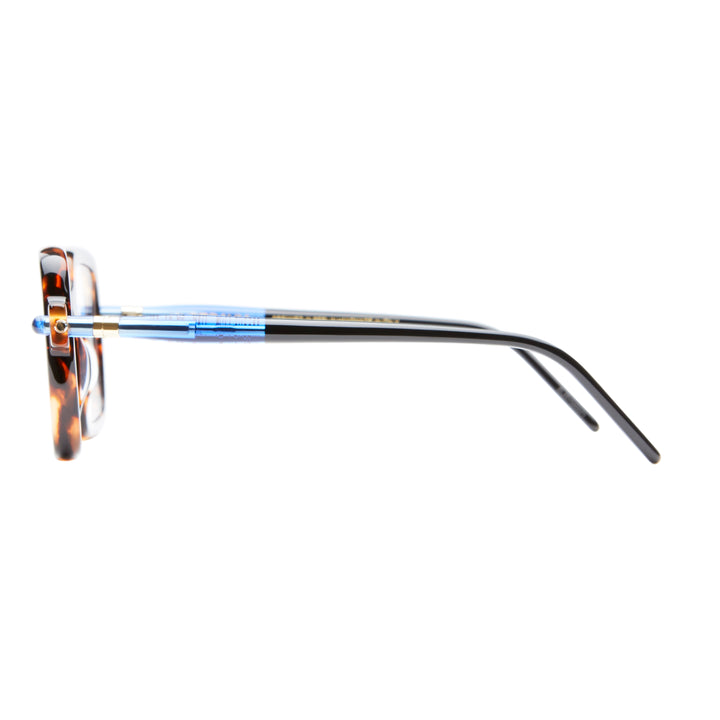 Kuboraum P21 Eyeglasses Optical Mask Havana Blue HAB Profile