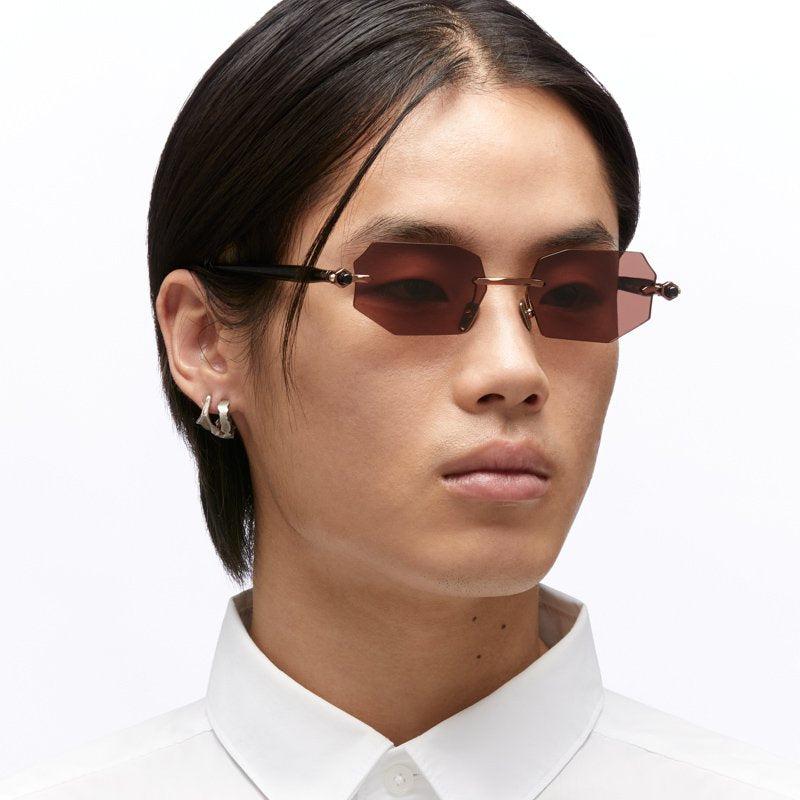 Kuboraum P63 Sunglasses Mask Bronze Havana Black Shine BZ HB brown Model