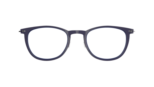 LINDBERG NOW Titanium 6529 eyeglasses, Navy & Silver — front view
