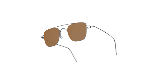 LINDBERG Sun Rim 82029 sunglasses, Polished Grey/Blue Neon Terracotta — side profile view