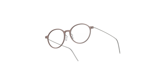 LINDBERG NOW Titanium 6668 eyeglasses, Matte Rose/Grey — side profile view