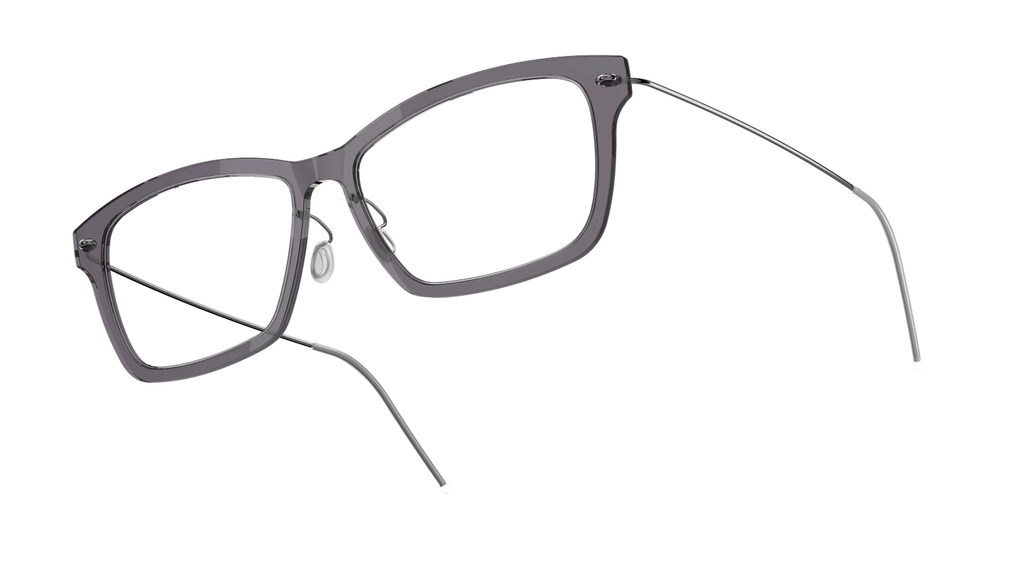 NOW Titanium 6664 Basic Temple Eyeglasses Taupe Polished Silver C22 P10 Profile