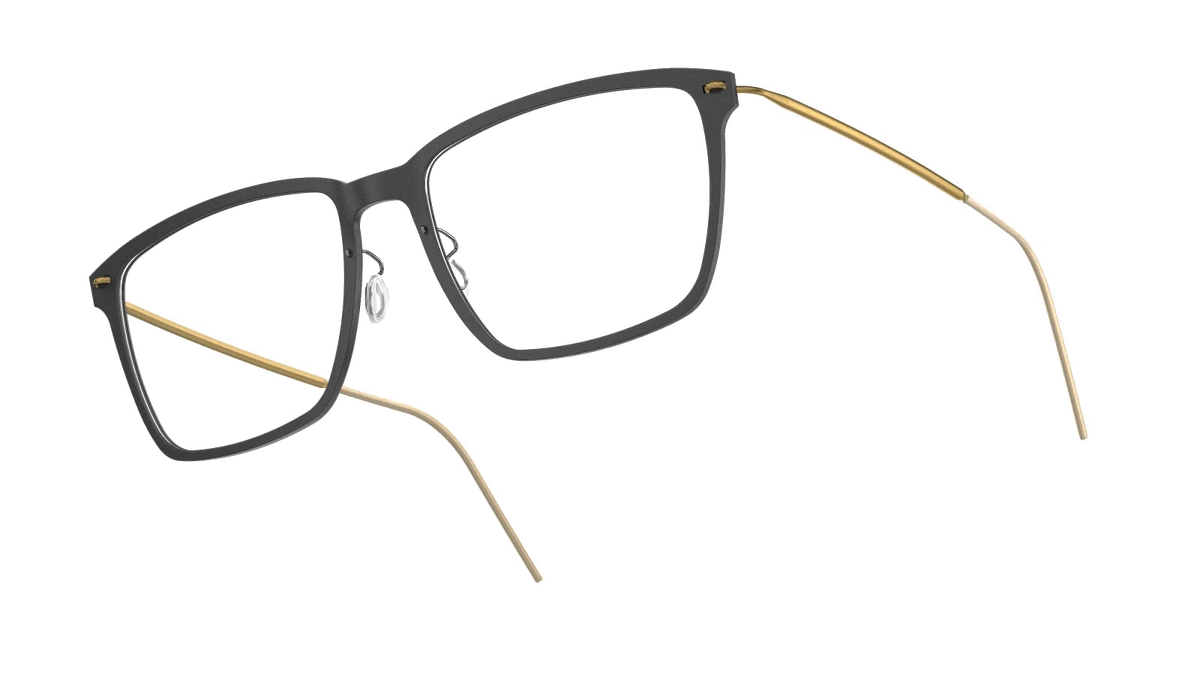 LINDBERG NOW Titanium 6505 eyeglasses, Matt Black — temple detail