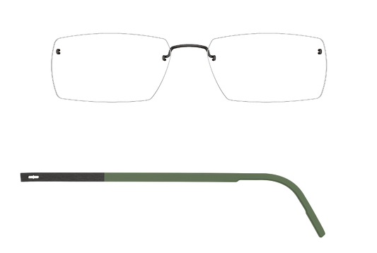 LINDBERG Spirit Titanium 2516 eyeglasses, Matte Green and Black — temple detail