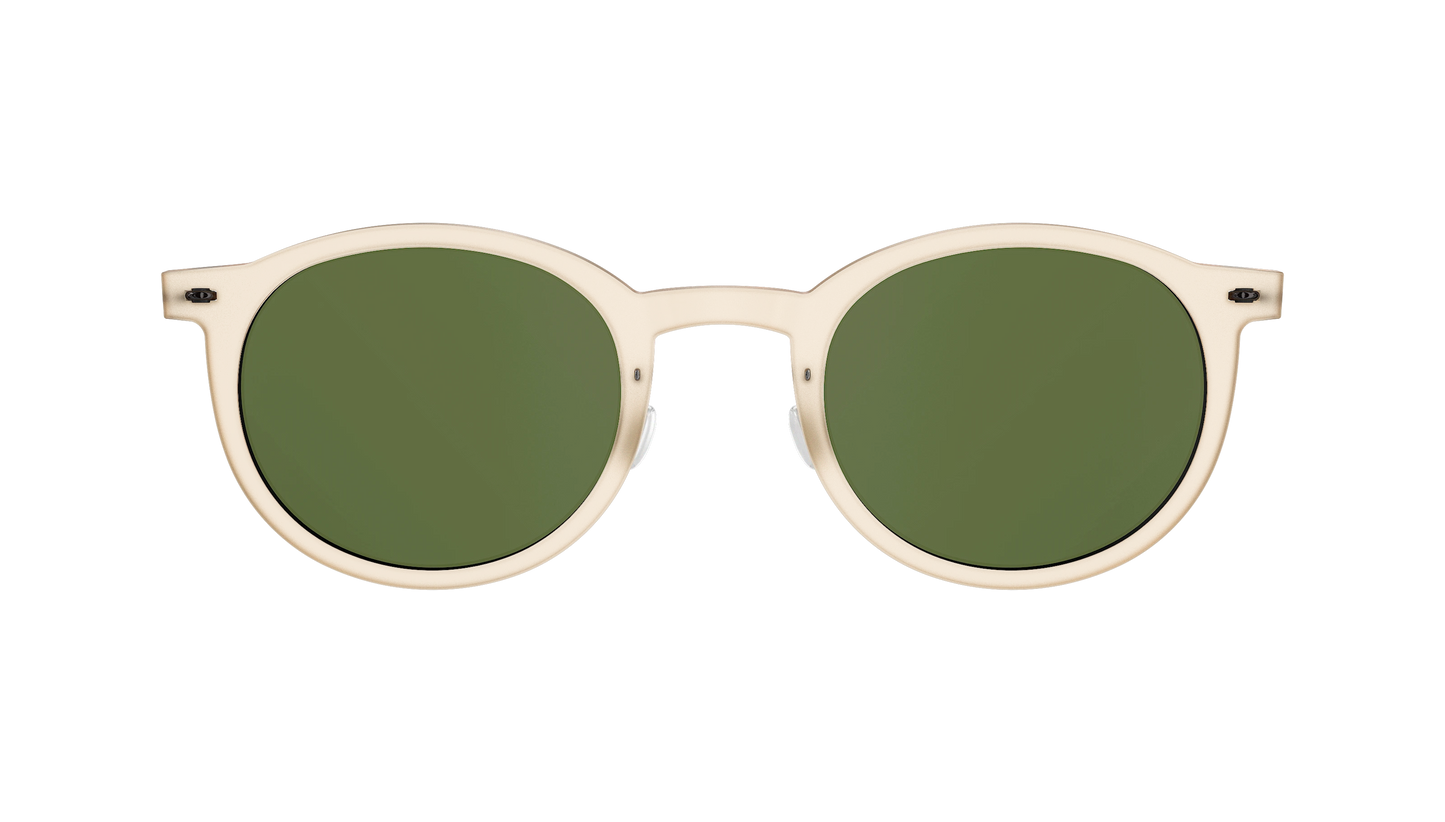 Lindberg Sun Titanium 8338 Sunglasses Champagne Grey PU9/C21M Temple 804 PU9 Sun Lens SL85 Green Front