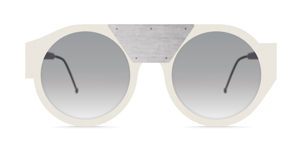 Nina Mur Oskar Sunglasses Warm White Wooden Eyewear Front