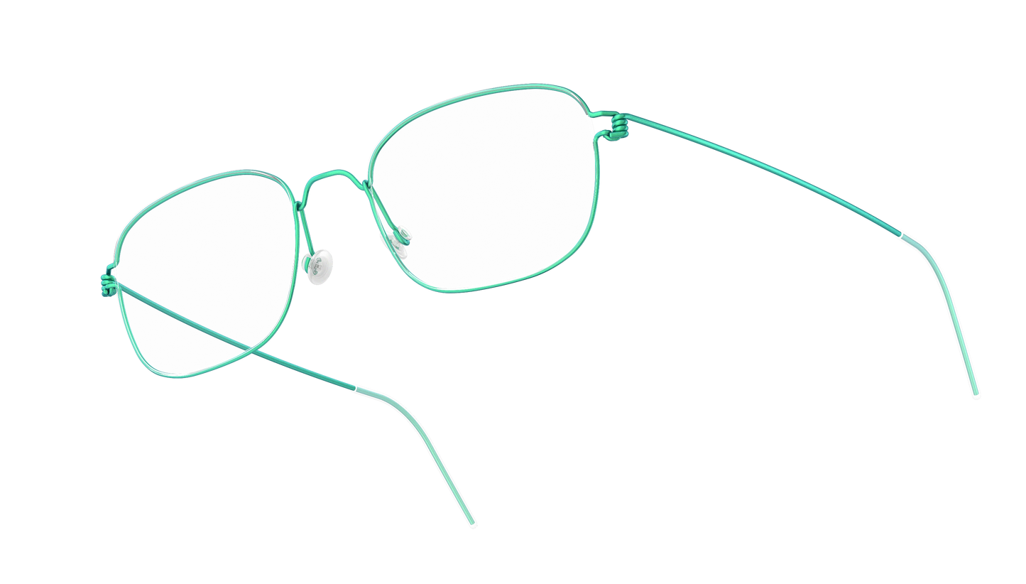 LINDBERG Air Titanium Rim Mars — Teal — titanium eyeglasses — angled three-quarter view — official product render