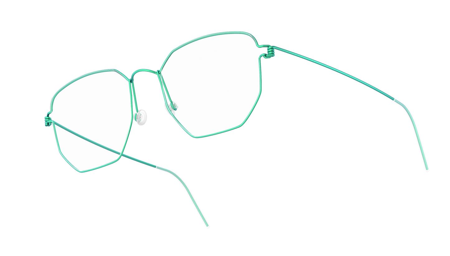 LINDBERG Air Titanium Rim Esben — Teal — titanium eyeglasses — angled three-quarter view — official product render