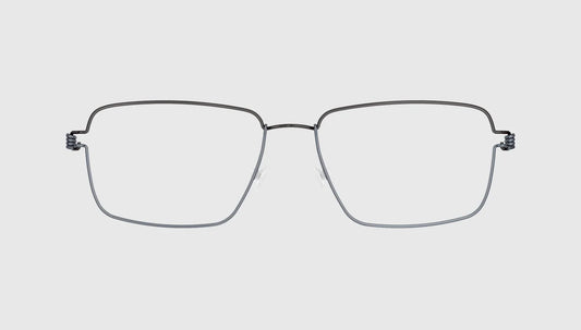 Lindberg AIR TITANIUM RIM AARON - Polished Charcoal and Navy - PU9/PU16/PU16 - Front View