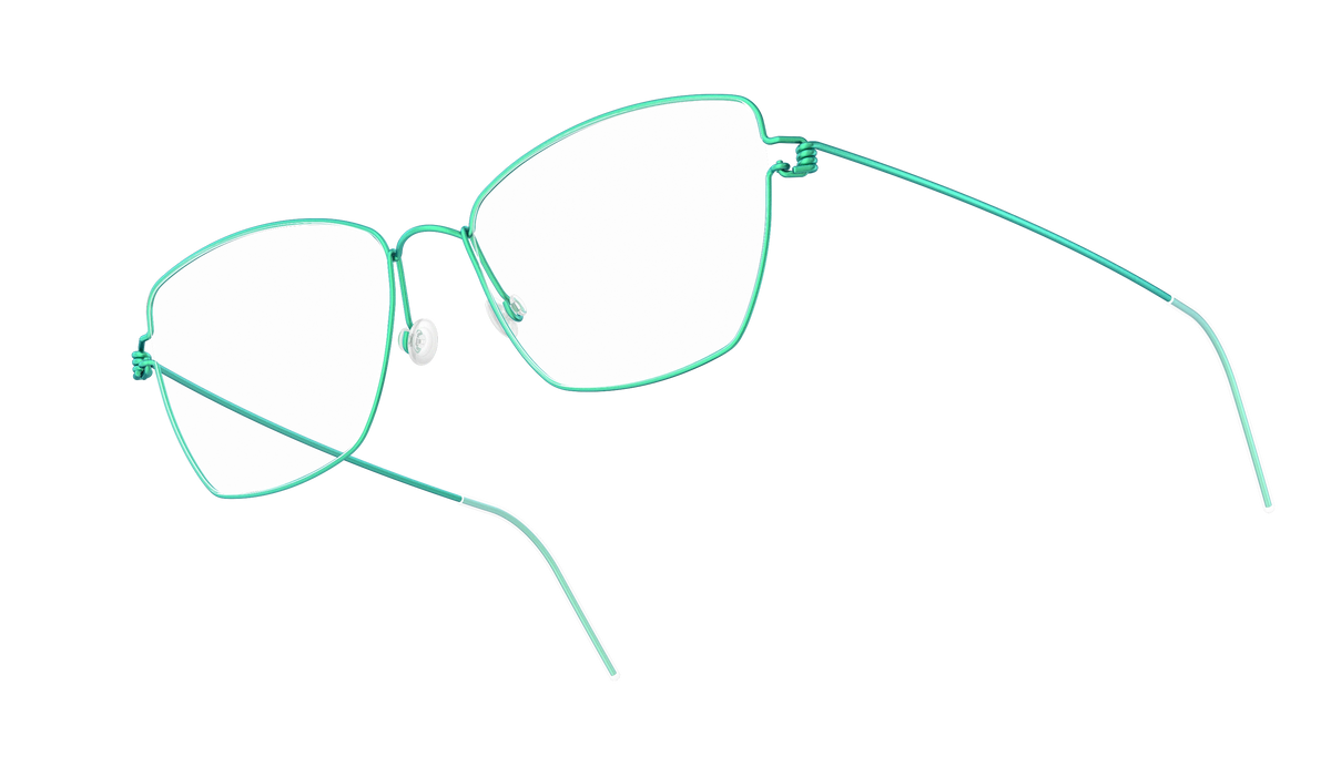 LINDBERG Air Titanium Rim Femke — Teal — titanium eyeglasses — angled three-quarter view — official product render