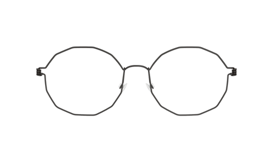 LINDBERG Air Titanium Rim Mette — Black — titanium eyeglasses — front view — official product render