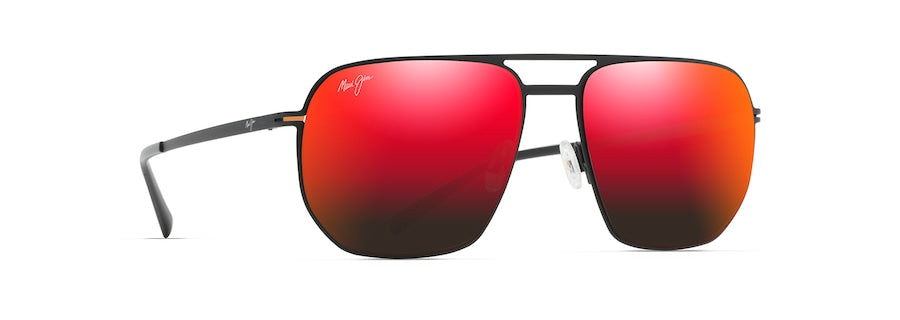 Maui Jim Sharks Cove Sunglasses in BLACK - Angled View