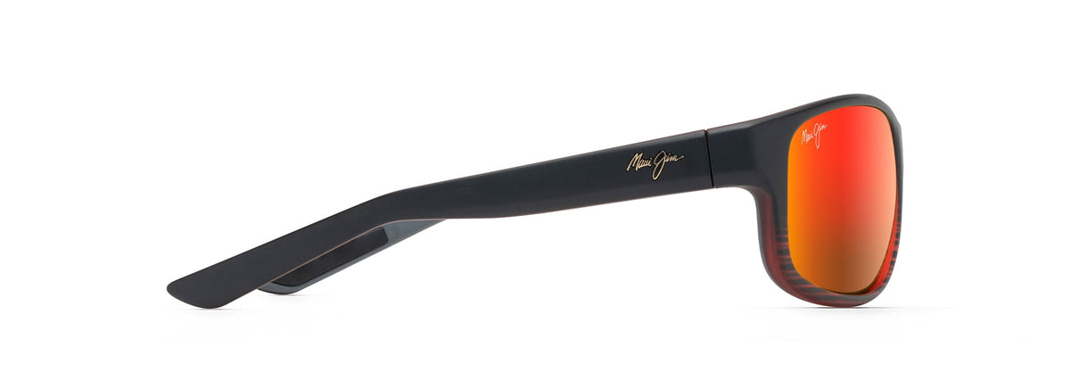 Maui Jim Kaiwi Channel sunglasses in Burgundy Stripe, side view