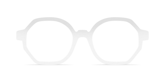 Nina Mûr Abel eyeglasses in White High Gloss — handcrafted Madrid birch wood frame