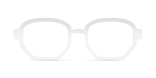 Nina Mûr Paul eyeglasses in White High Gloss — handcrafted Madrid birch wood frame