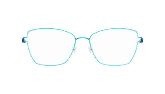 LINDBERG Air Titanium Rim Femke — matte Aqua rim with Steel Blue temples — titanium eyeglasses — front view — official product render