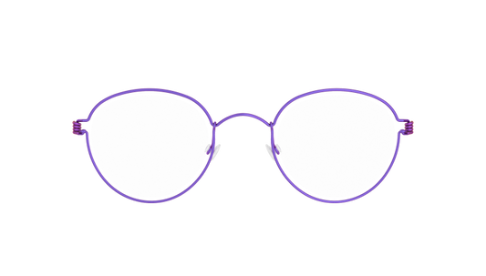 LINDBERG Air Titanium Rim Jackie — matte Violet rim with Orchid temples — titanium eyeglasses — front view — official product render