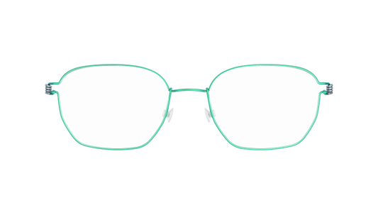 LINDBERG Air Titanium Rim Ken — matte Teal rim with Slate temples — titanium eyeglasses — front view — official product render
