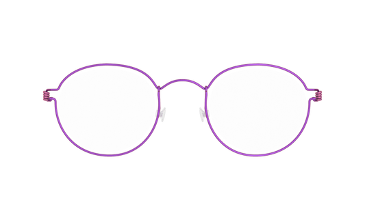 LINDBERG Air Titanium Rim Lex — matte Orchid rim with Rose temples — titanium eyeglasses — front view — official product render