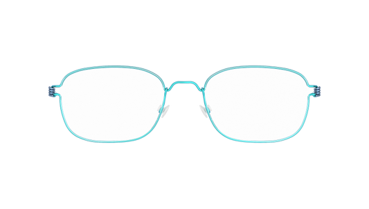 LINDBERG Air Titanium Rim Mars — matte Aqua rim with Steel Blue temples — titanium eyeglasses — front view — official product render