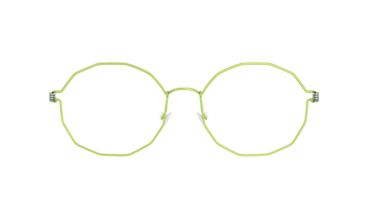 LINDBERG Air Titanium Rim Mette — matte Lime rim with Sage temples — titanium eyeglasses — front view — official product render