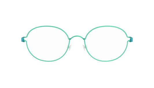 LINDBERG Air Titanium Rim Stefano — matte Teal rim with Aqua temples — titanium eyeglasses — front view — official product render