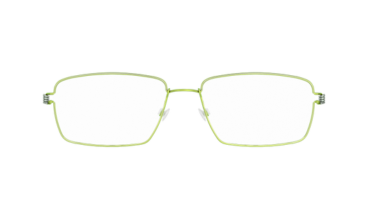 LINDBERG Air Titanium Rim Tim — matte Lime rim with Sage temples — titanium eyeglasses — front view — official product render