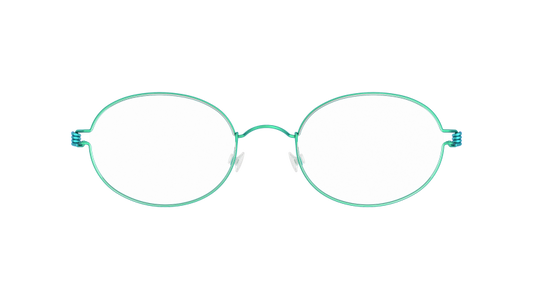 LINDBERG Air Titanium Rim York — matte Teal rim with Aqua temples — titanium eyeglasses — front view — official product render