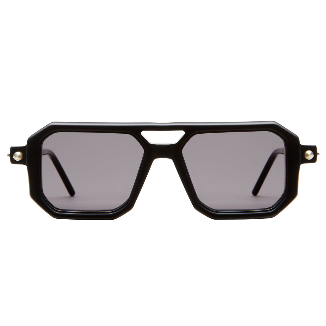 Kuboraum Mask P8 sunglasses in matte black and khaki acetate, a sculptural hand-finished Berlin-designed frame