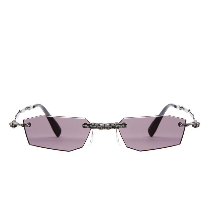 Kuboraum Mask H40 Machinery Series rimless metal sunglasses, thin engineered frame architecture