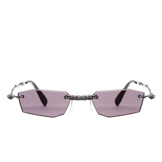 Kuboraum Mask H40 Machinery Series rimless metal sunglasses, thin engineered frame architecture