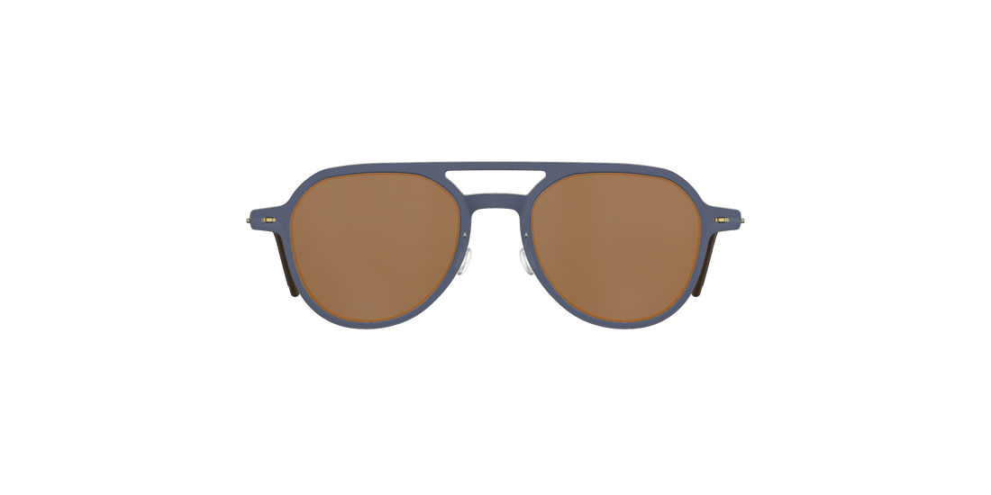 LINDBERG Sun Titanium 83050 sunglasses in blue and gold, shown front-on with tinted lenses and a slim titanium frame