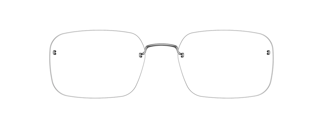 LINDBERG Spirit Titanium 2582 rimless eyeglasses in matte silver, three-quarter view with no rim around the lenses