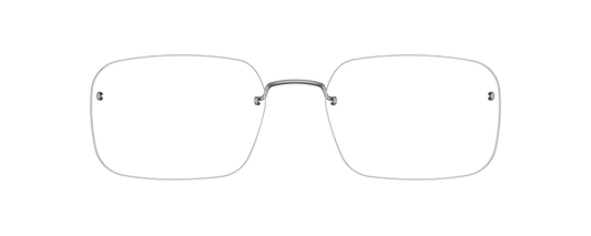 LINDBERG Spirit Titanium 2582 rimless eyeglasses in matte silver, three-quarter view with no rim around the lenses