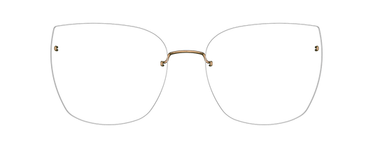 LINDBERG Spirit Titanium 2585 rimless eyeglasses in polished copper, showing the ultra-thin lightweight titanium construction