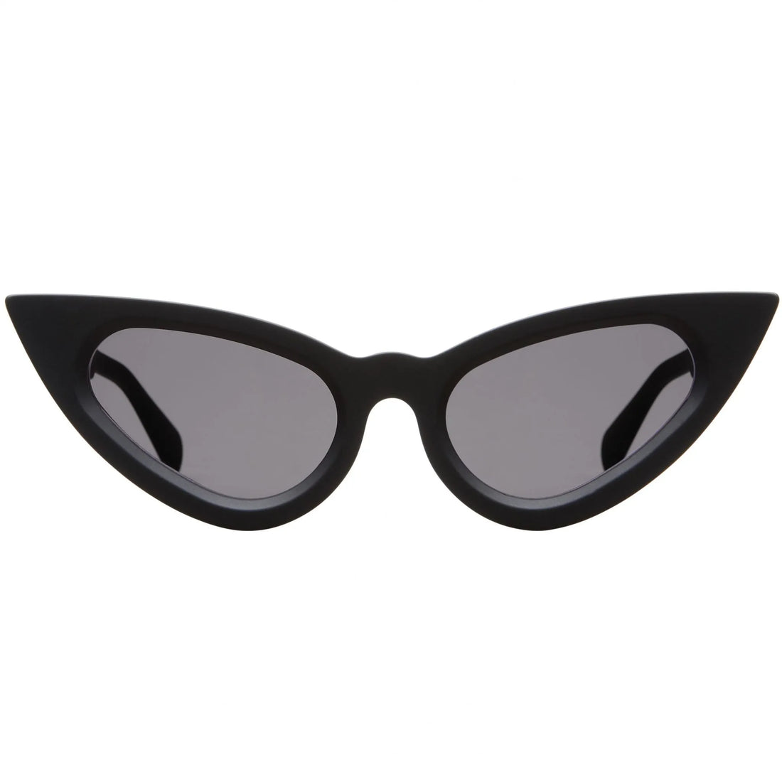 Kuboraum Mask Y3 cat-eye sunglasses in black, showing the sculpted acetate front
