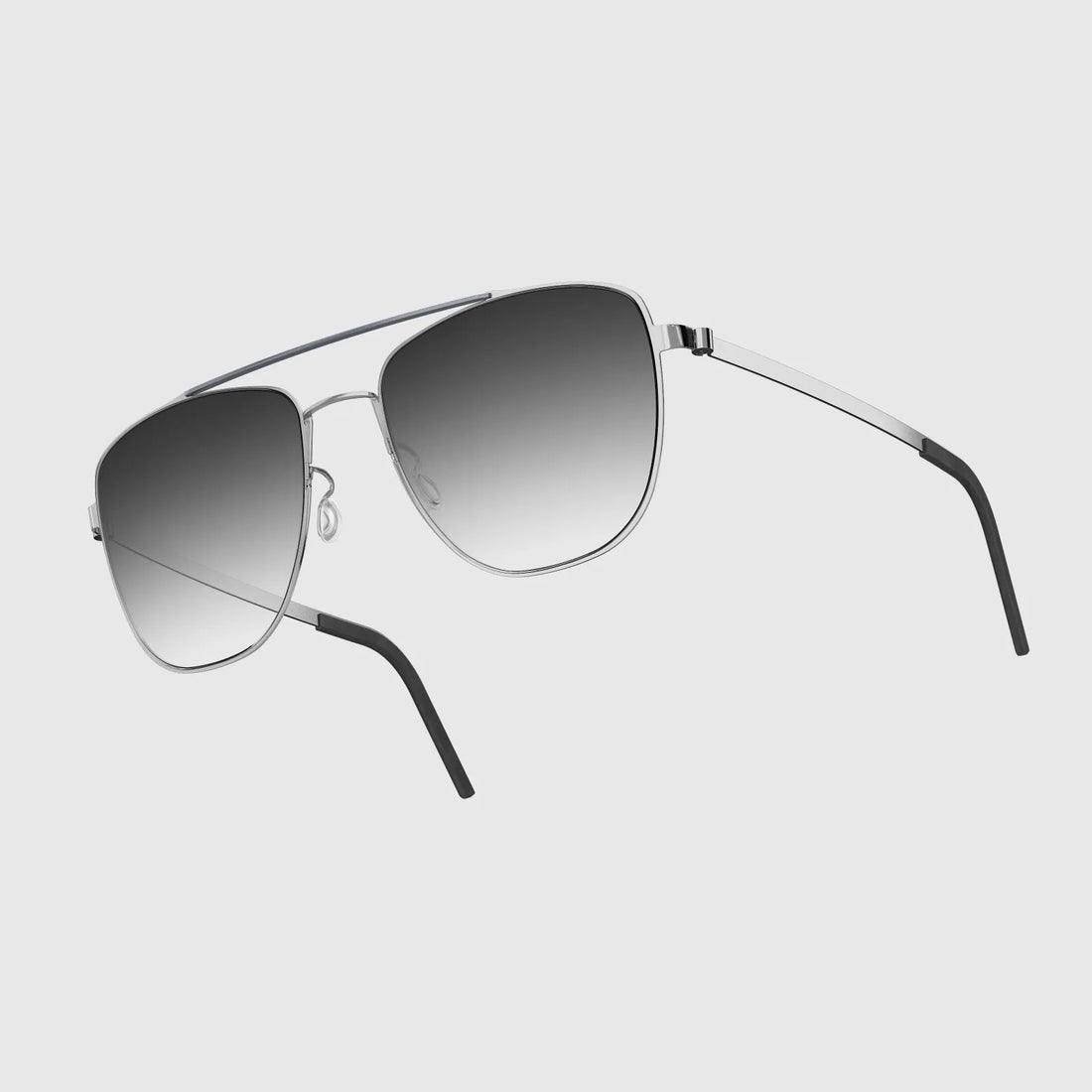LINDBERG 8910 titanium eyeglass frames in silver, shown front-on at Gazal Eyecare in Roswell, Georgia