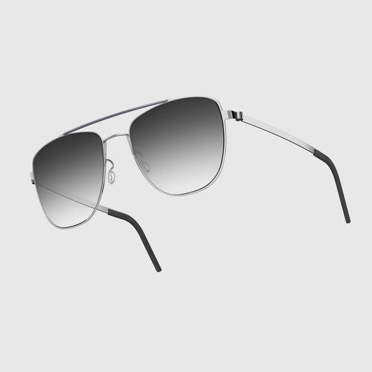 LINDBERG 8910 titanium eyeglass frames in silver, shown front-on at Gazal Eyecare in Roswell, Georgia