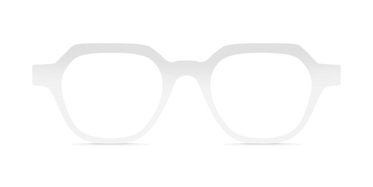 Nina Mûr Dario eyeglasses in White High Gloss — handcrafted Madrid birch wood frame